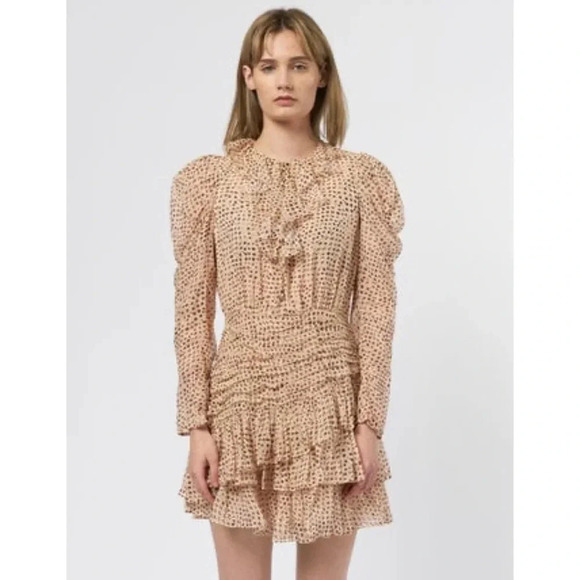 NWT!! Ulla Johnson - CECILY DRESS LEOPARD IKAT DOT - Size 6 - Picture 1 of 13